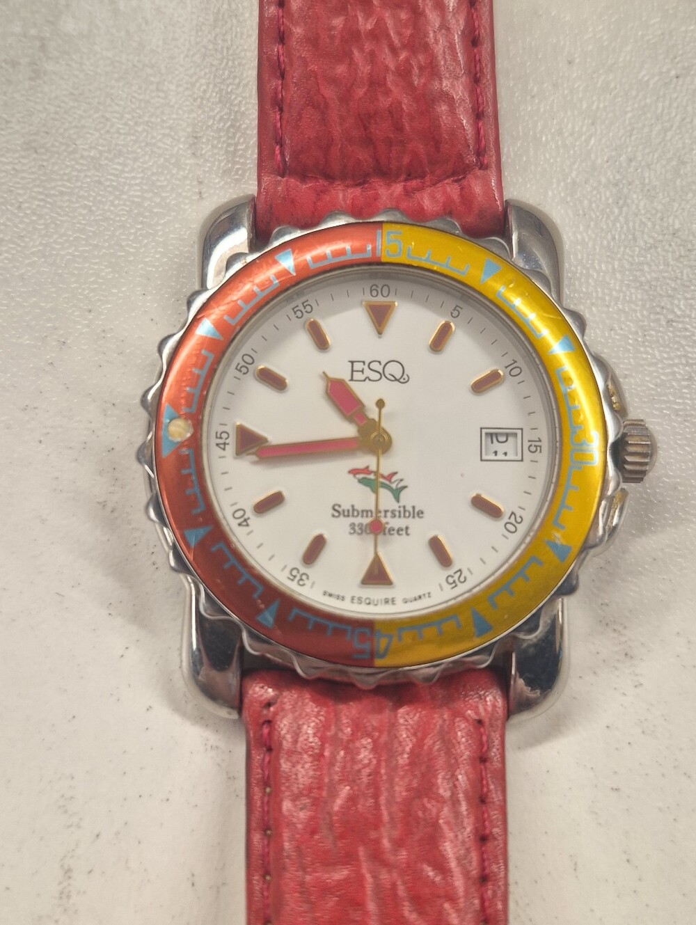 Vintage ESQ by Movado Submersible Swiss Quartz Dive Watch, As-Is / Needs Battery